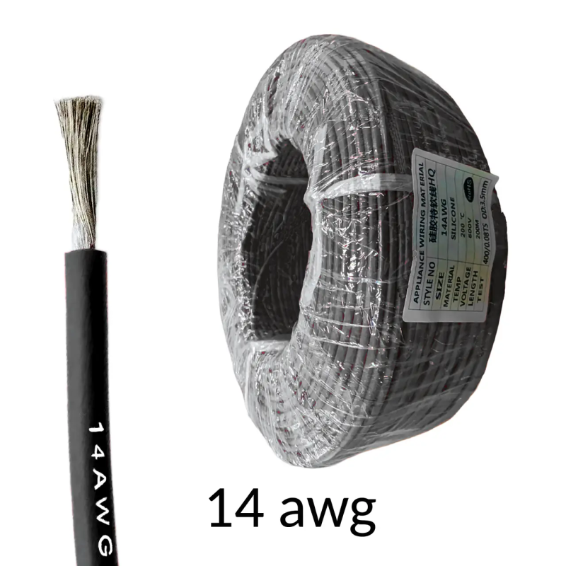 Силіконовий провід 14 AWG високотемпературний (чорний колір) 