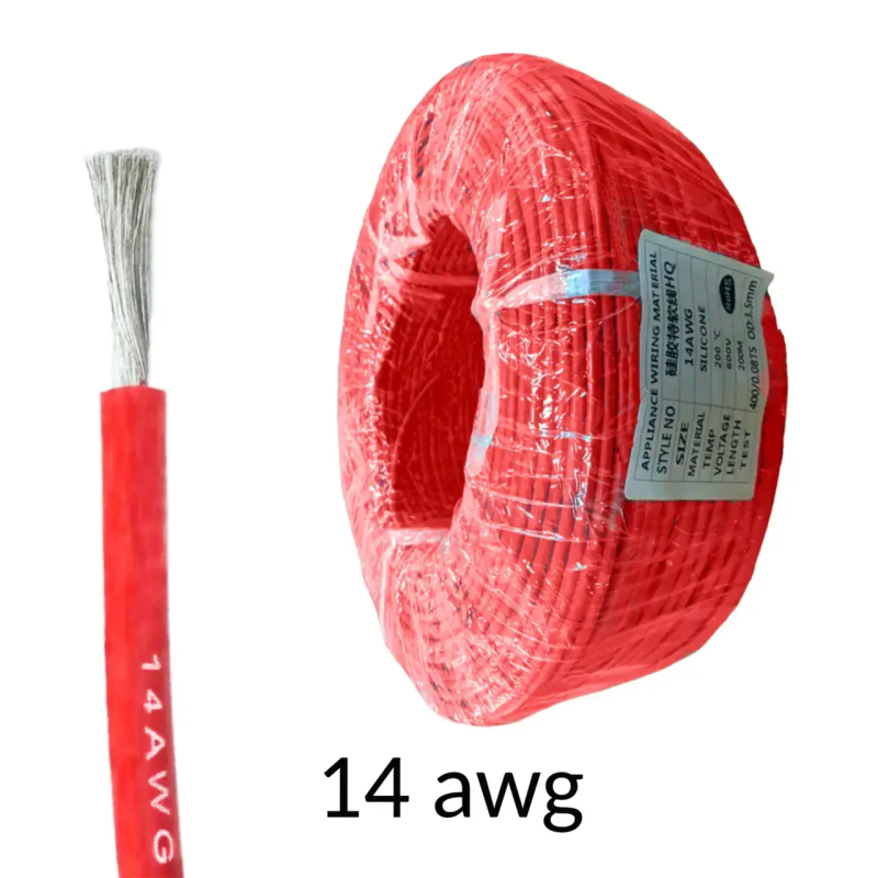 Силіконовий провід 14 AWG високотемпературний (червоний колір) 