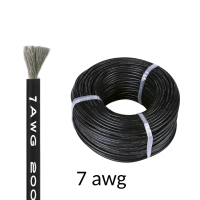 Силіконовий провід 7 AWG (чорний колір) –  високотемпературний