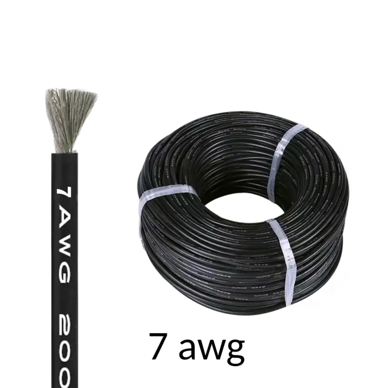 Силіконовий провід 7 AWG (чорний колір) –  високотемпературний