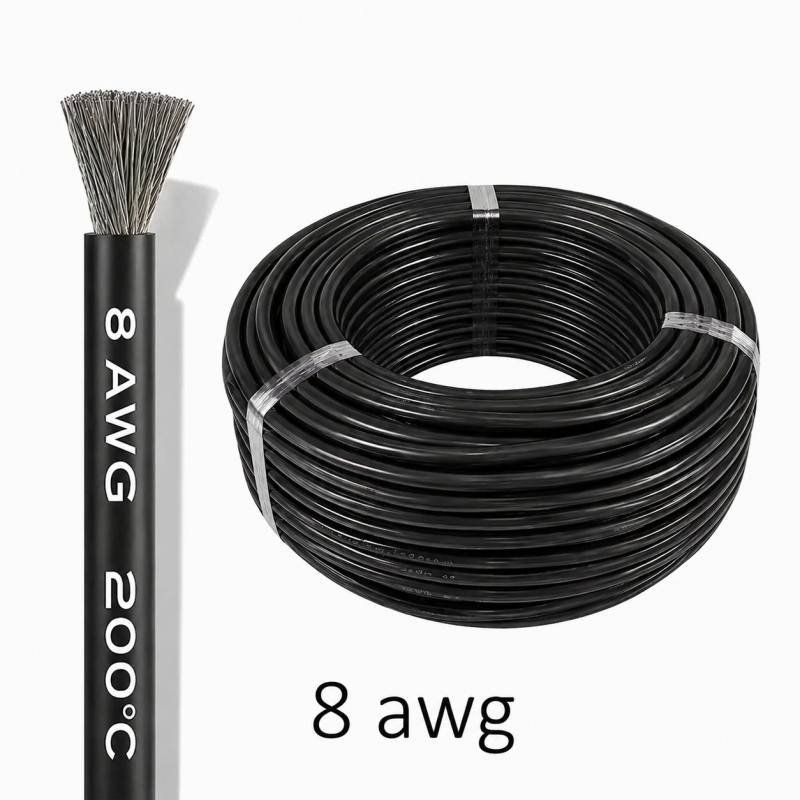 Високотемпературний силіконовий провід 8 AWG (чорний)