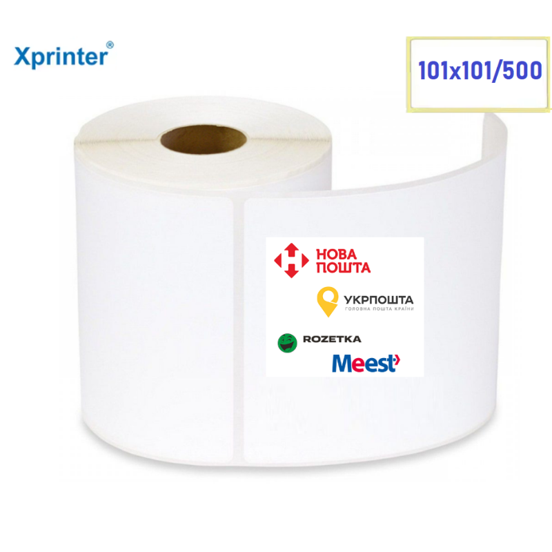 Термоетикетка для Нової пошти 101х101 (рулон 500шт) Xprinter