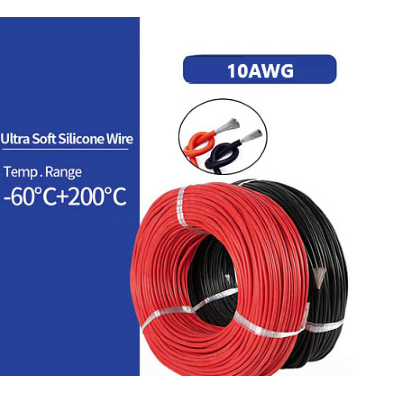Силіконовий провід 10 AWG Чорний колір – 19,4 м/кг Високотемпературний