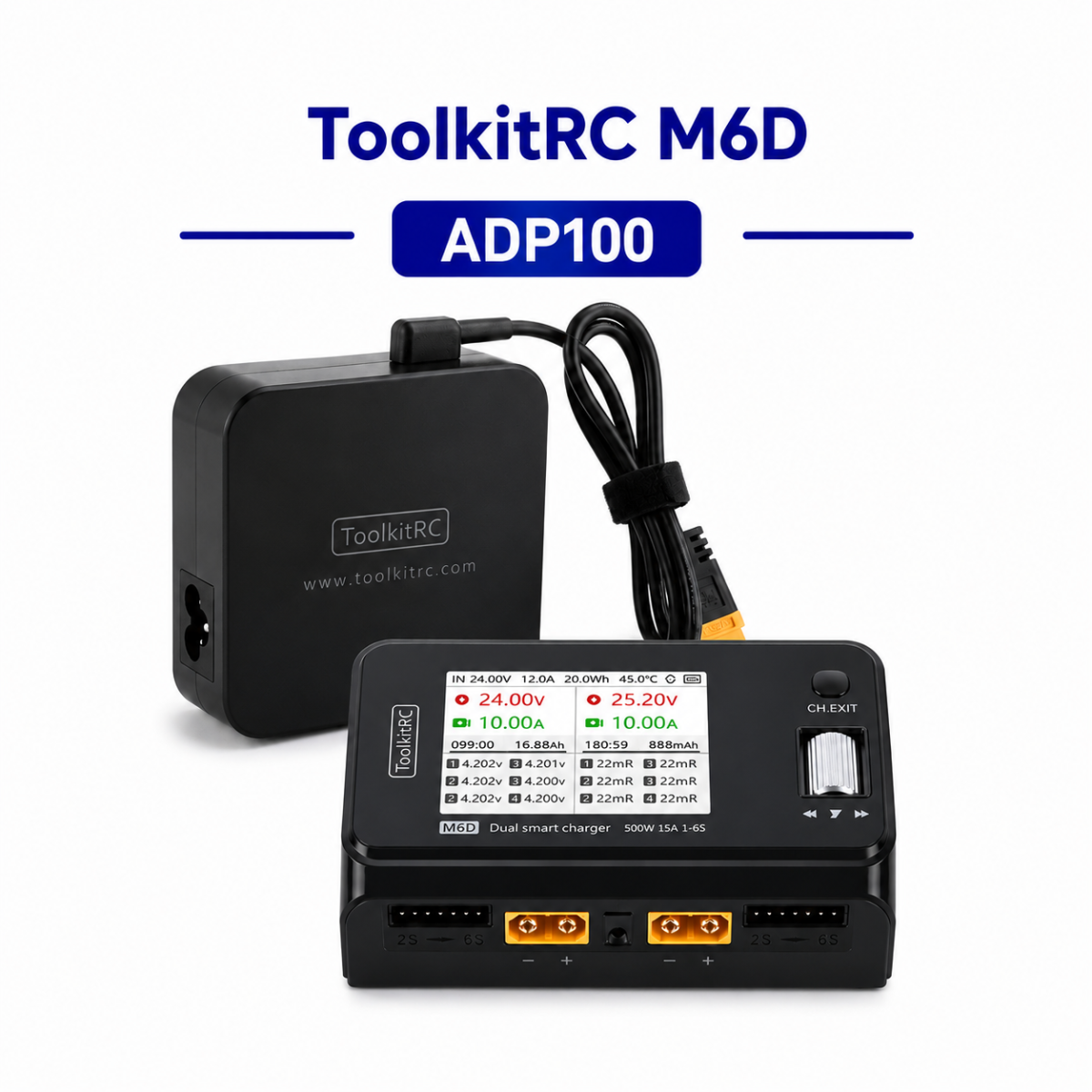Зарядка ToolkitRC ADP100 + БЖ