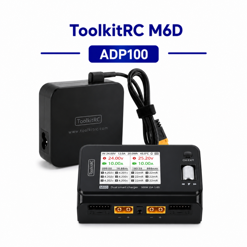 ToolkitRC M6D зарядний пристрій для FPV з блоком живлення ADP100