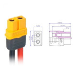 Роз'єм XT60H (мама) з проводом 12AWG 20 см (силовий кабель)