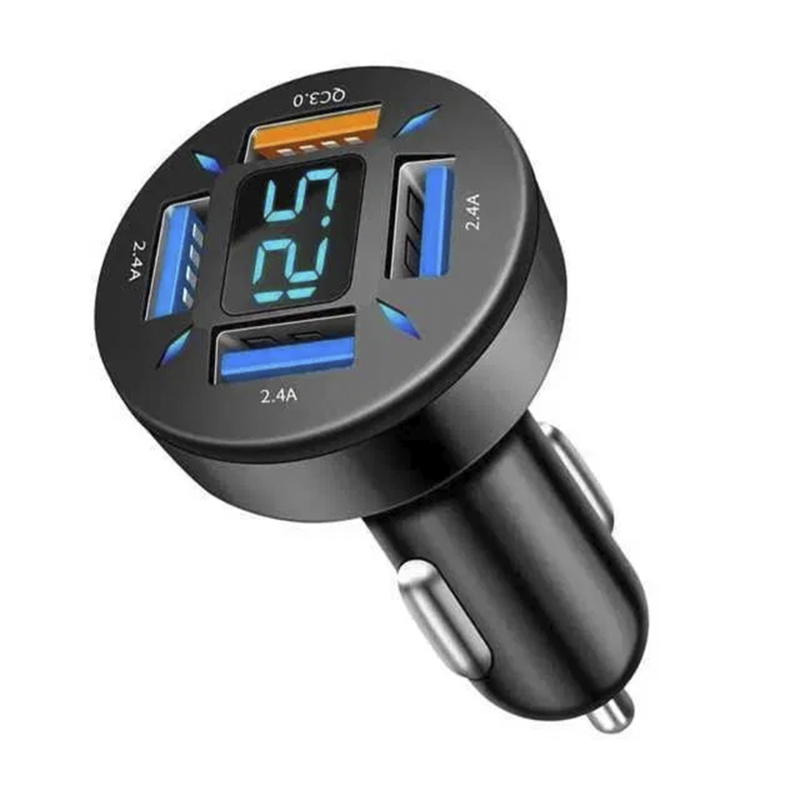 Автомобільна зарядка PD Type-C + 4 USB швидка (12V 24V)